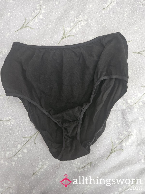 Worn Black Panties Size 12/14