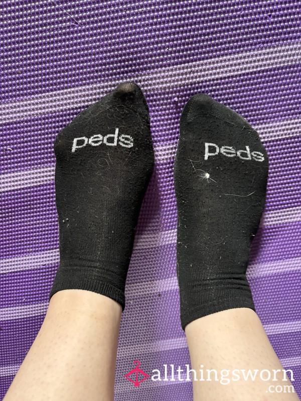 Worn Black Peds (Ankle Socks)