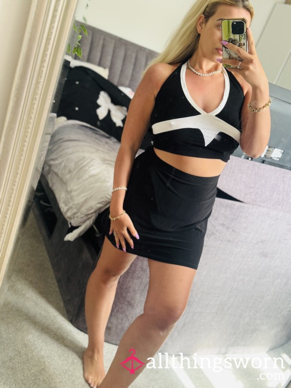 Worn Black Revealing Two-Piece Set - Size 14