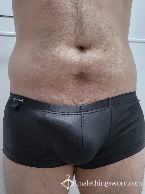 Worn Black Shiny Trunks