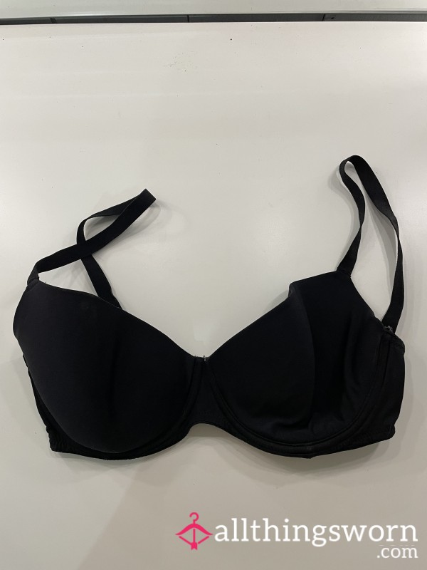 Worn Black Silk/satin Feel Tshirt Bra