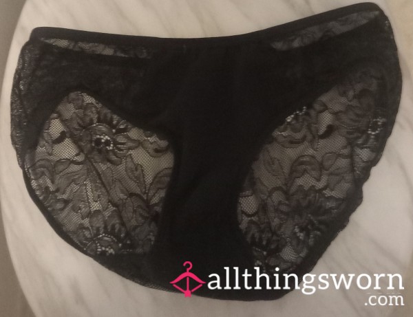 Worn Black Size 8 Panties