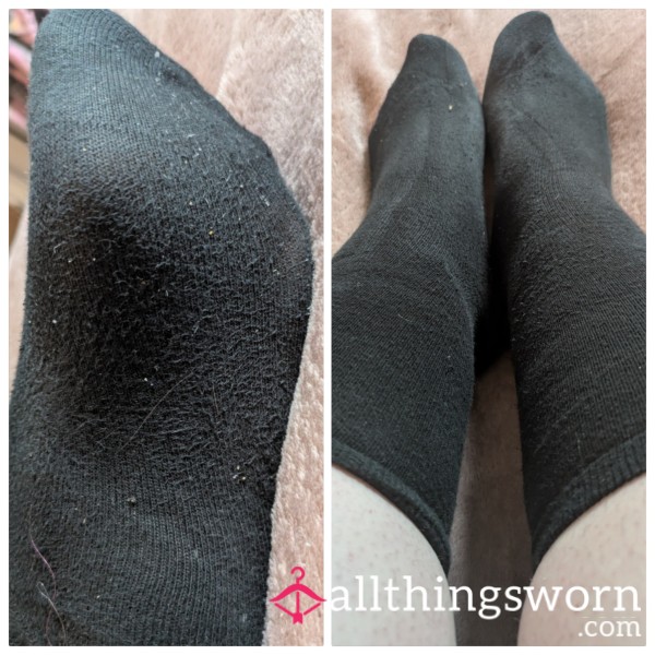 Worn Black Socks