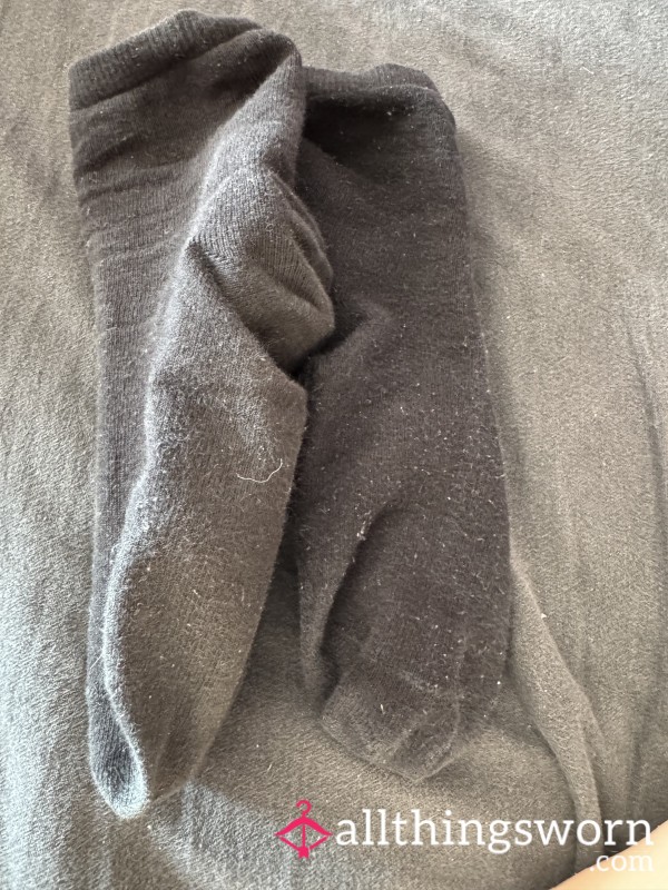 Worn Black Socks