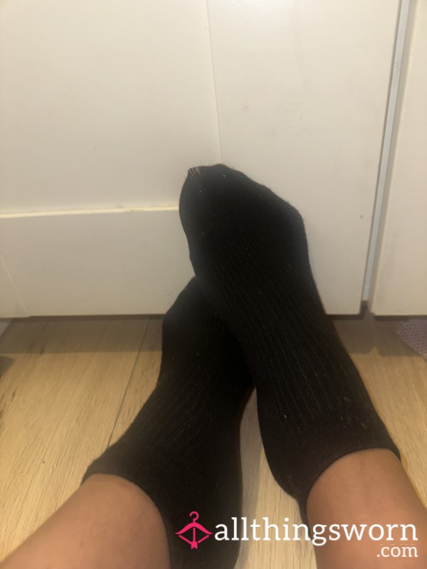 Worn Black Socks