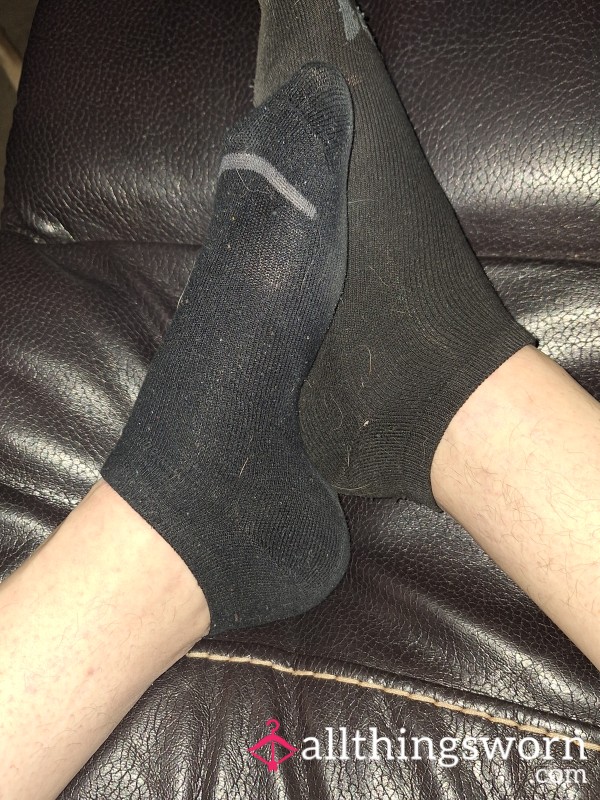 Worn Black Socks