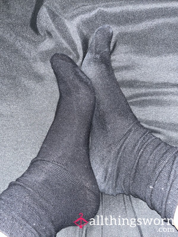 Worn Black Socks
