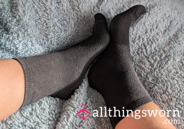 Worn Black Socks