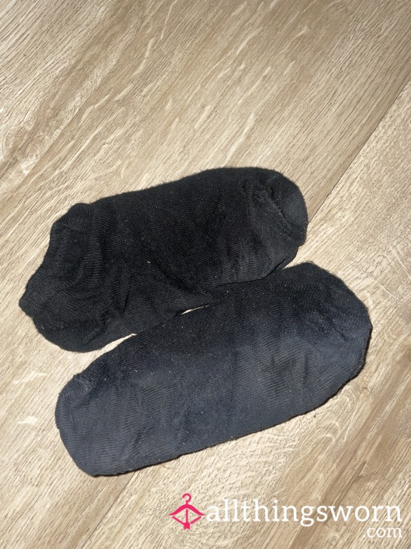 Worn Black Socks