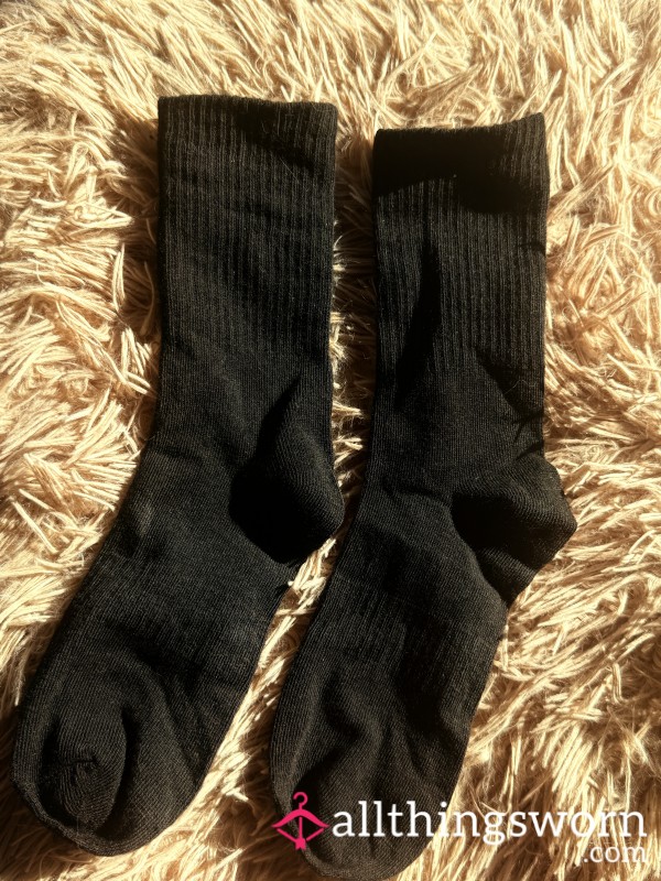 Worn Black Socks