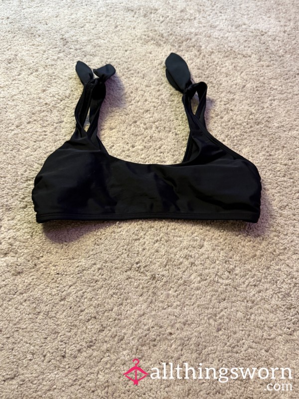 Worn Black Swim Top