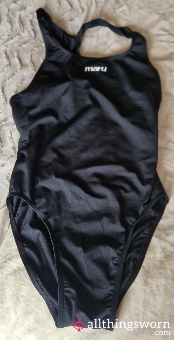 🖤 Worn Black Swimsuit – One-Piece With Cheeky Cut-Out Back 🖤