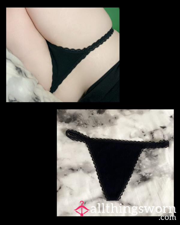 Worn Black Thong 🖤