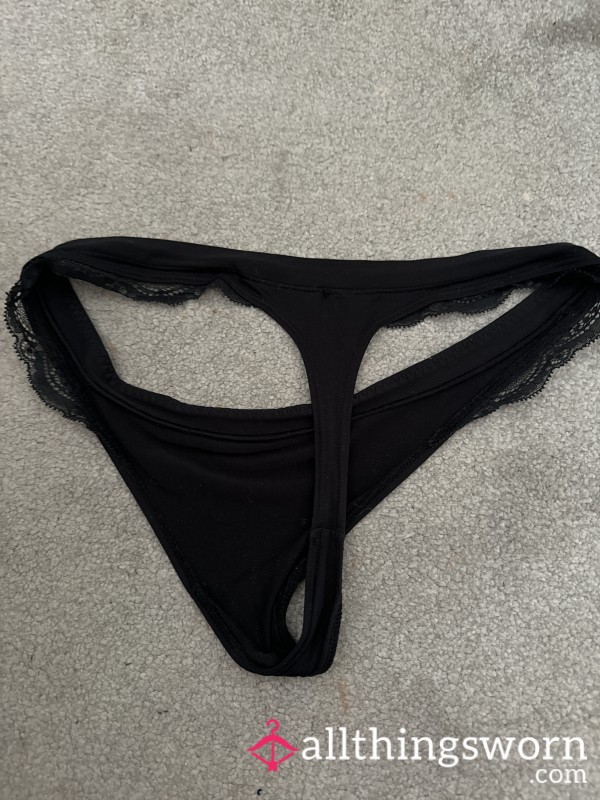 Worn Black Thong