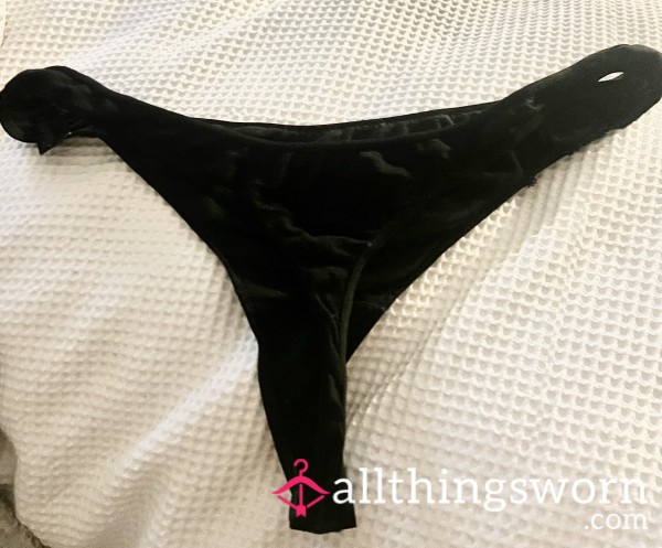 Worn Black Thong