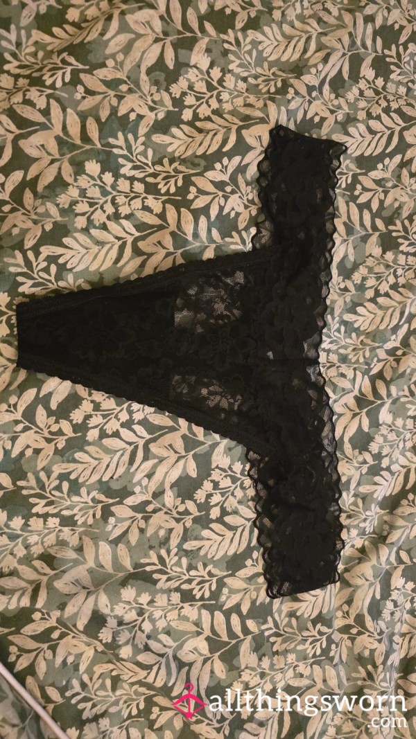 Worn Black Thong