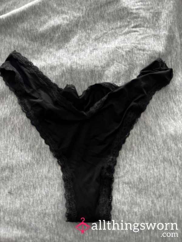 Worn Black Thong. Worn For A Full Day💖