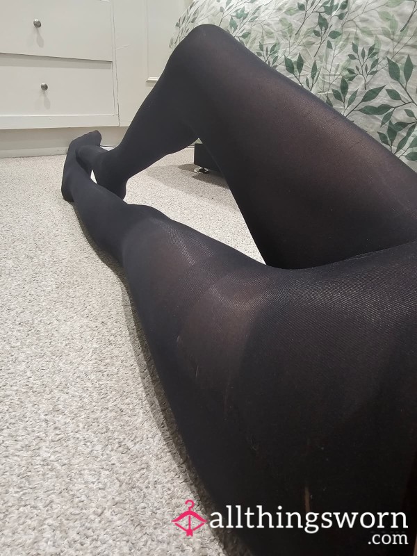 Worn Black Tights