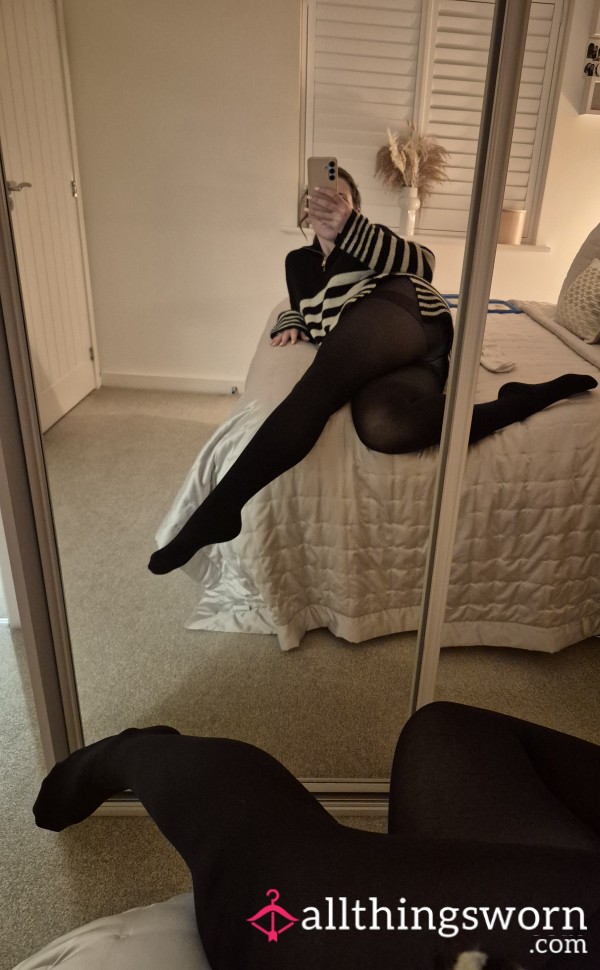 Worn Black Tights