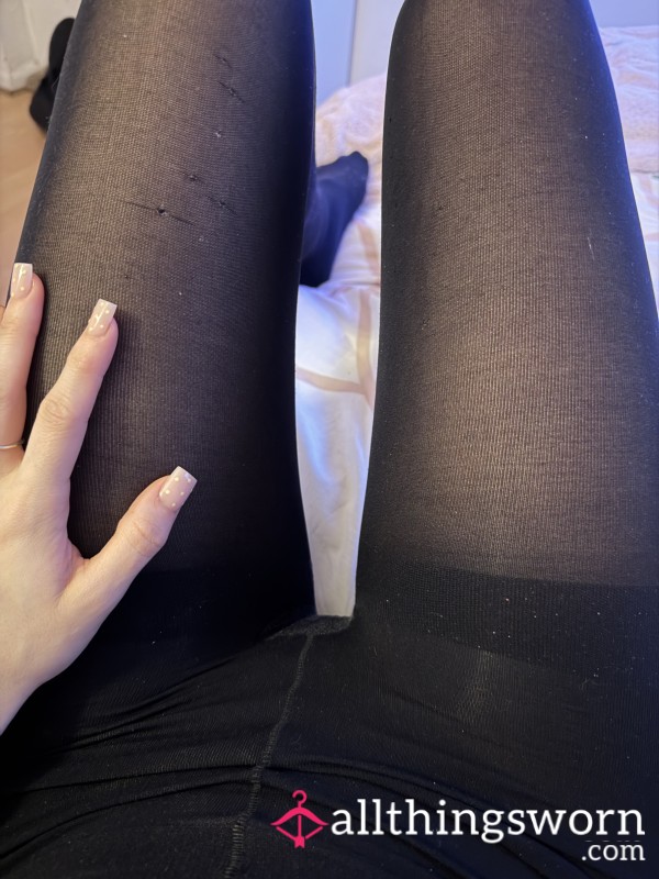 Worn Black Tights