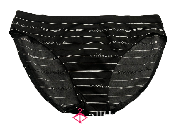 Worn Black & White Victoria Secret Fullback Panties