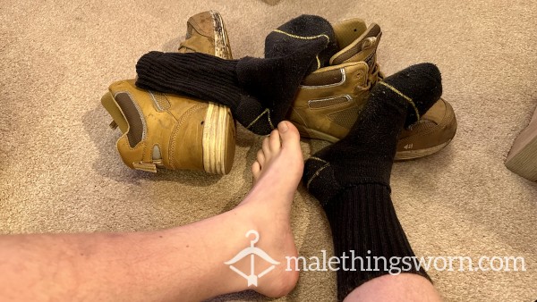 Worn Black Work Socks