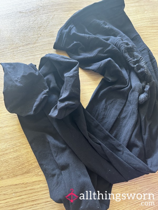🖤 Worn Black Work Tights 🖤