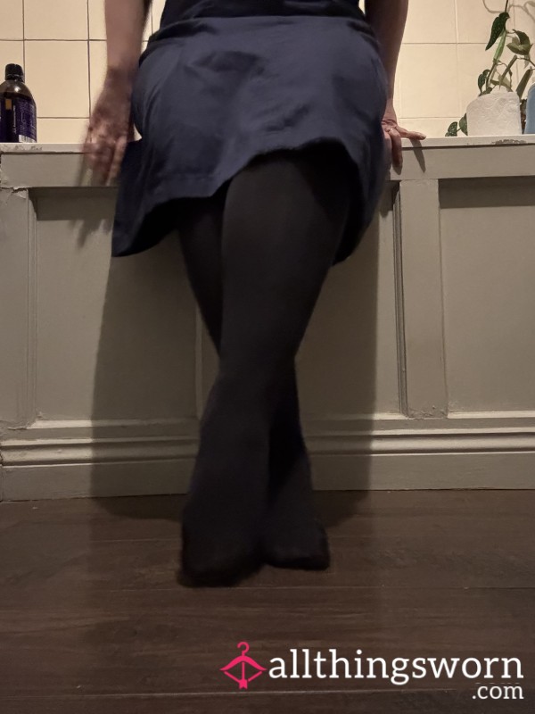 Worn Black Work Tights