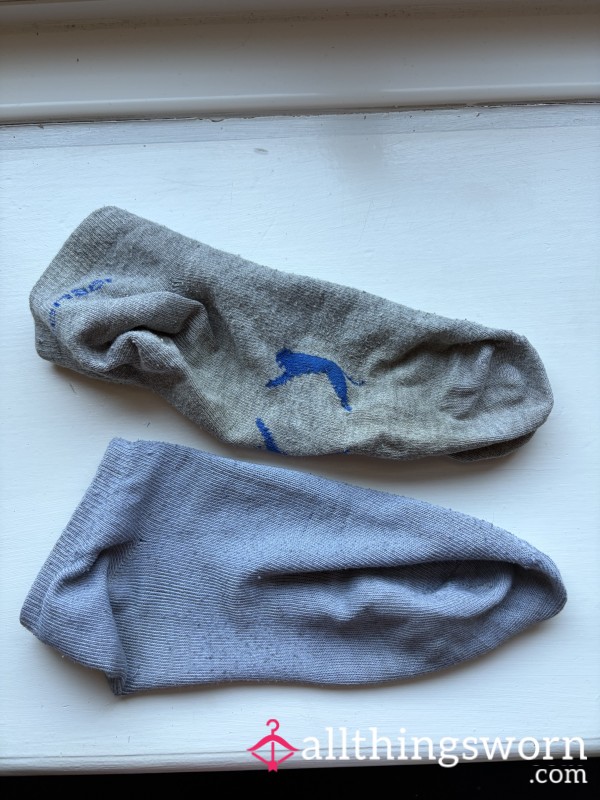 Worn Blue/ Grey Old Socks