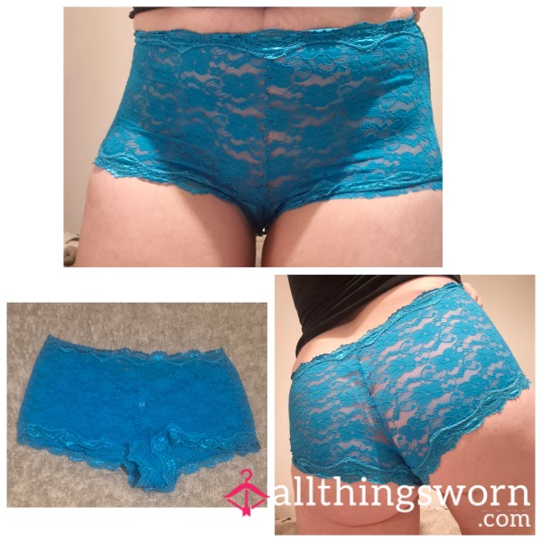 Worn Blue Lace Shorts