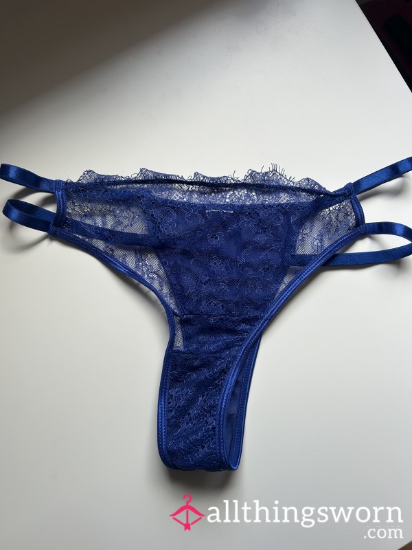 Worn Blue Lace Thongs💙