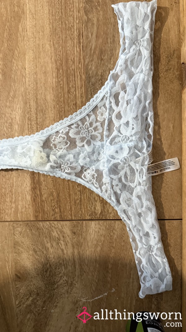 Worn Blue Lacey Thong