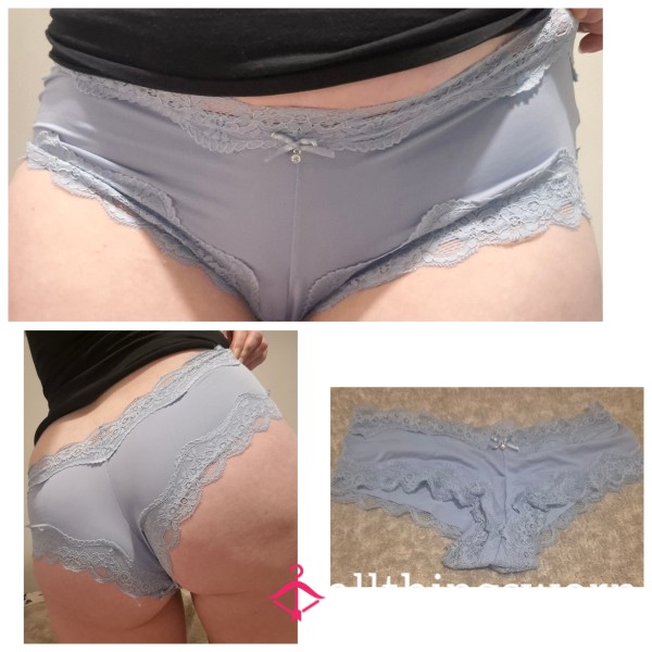 Worn Blue Silky Panties