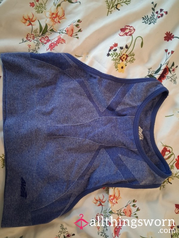 Worn Blue Sports Bra – Soft, Snug Fit & Part Of My Routine