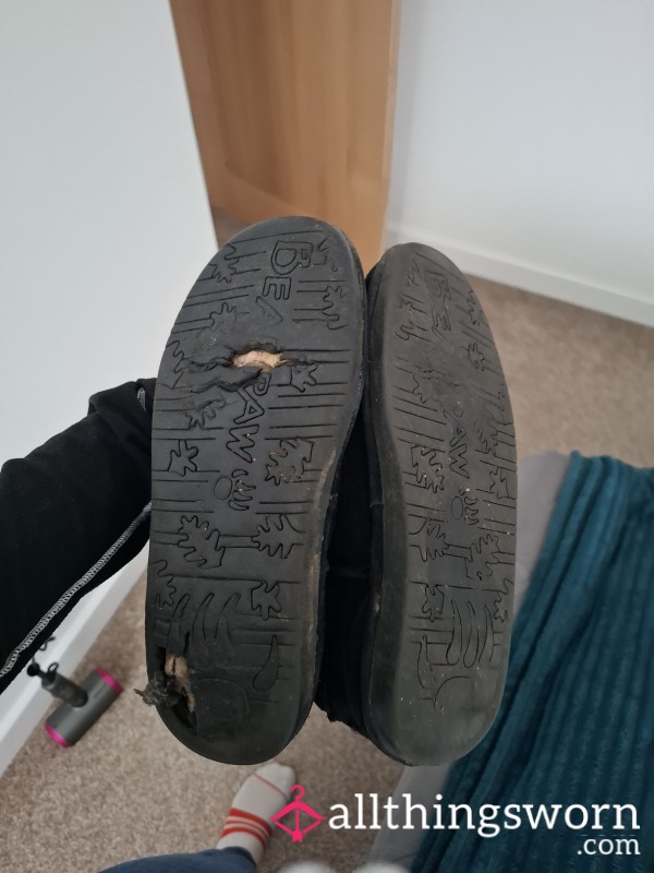 Worn Boots For Cleaning And Fixing