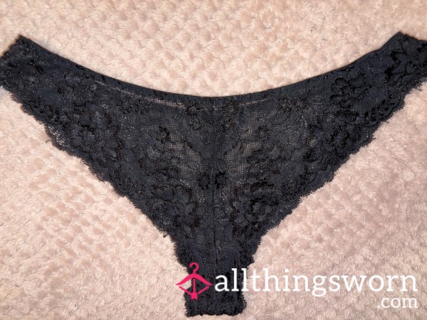 Worn Brazilian/thong Style Black Panties