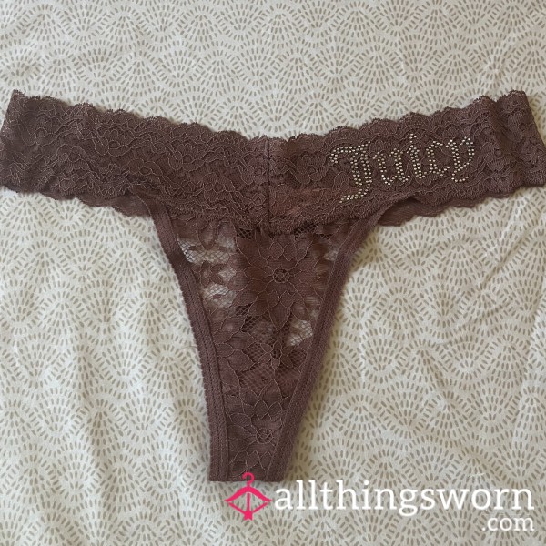 Worn Brown Juicy Couture Thong