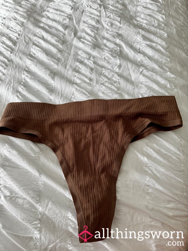 Worn Brown Thong. Worn For A Full Day💖