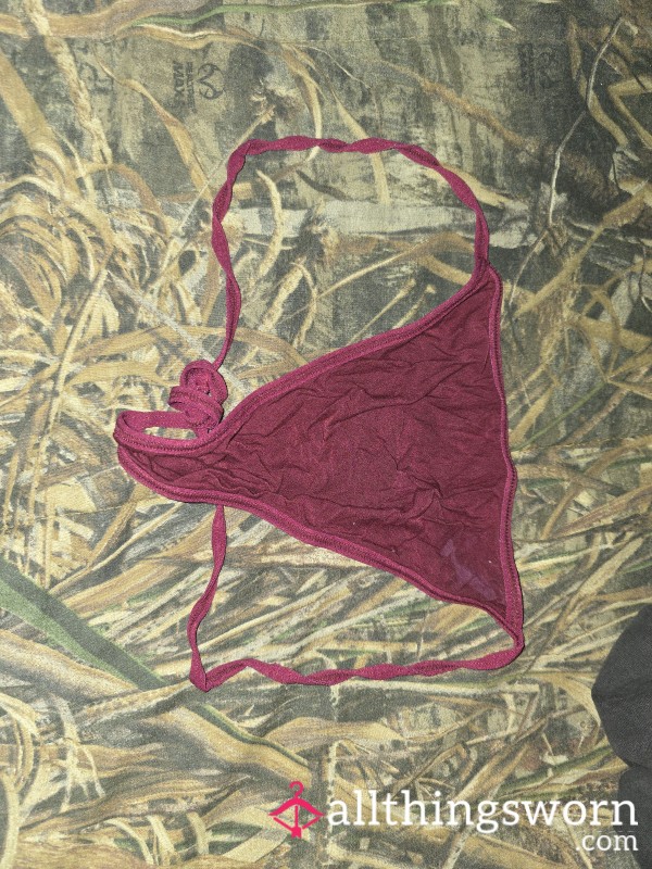 Worn Burgundy Thong