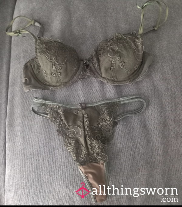 Worn By Couga S**y Green Bra And Thong Set Size 8