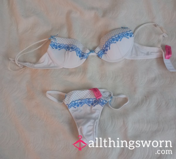 Owned By Katie Couga For 15years, S**y White Bra And Thong