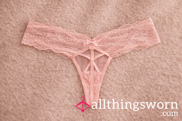 Worn By Me - Pink Lace Thong