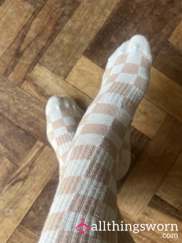Worn Checkerboard Socks