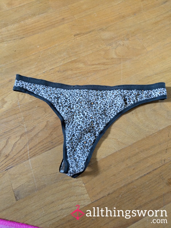 Worn Cheetah Animal Print Thong