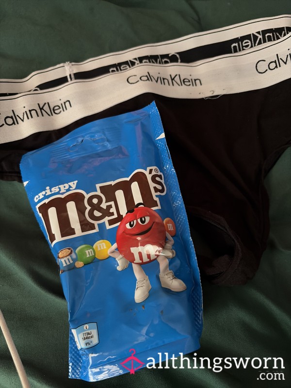 Worn CK Thong / Sucked M&Ms