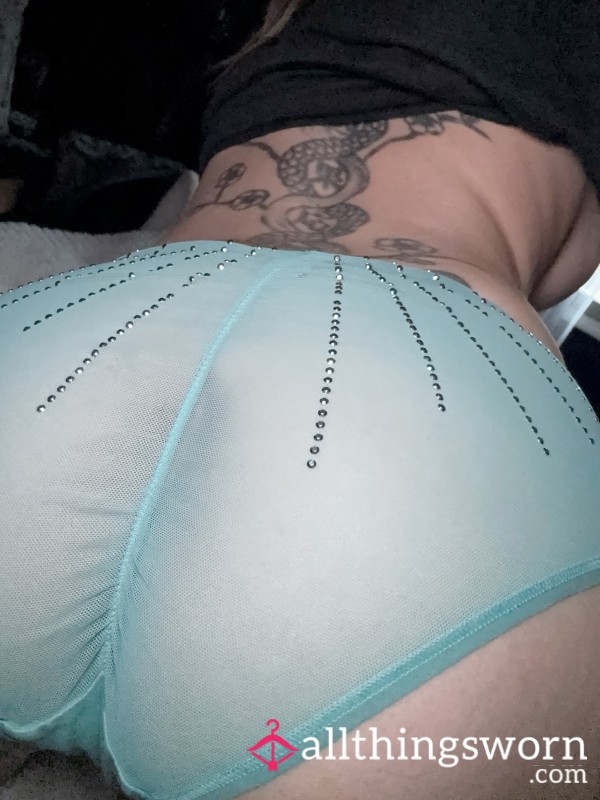 Worn Close For 48 Delicious Hours. Size Medium. Teal Mesh/cotton.