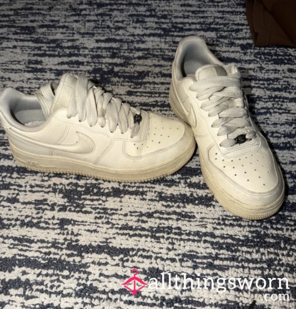 Worn Coconut Cream Air Force 1’s