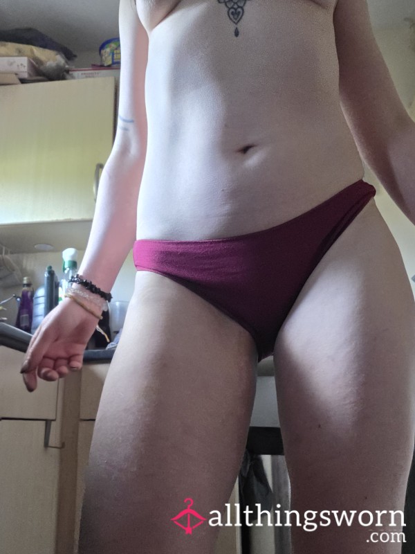 Worn Cotton Wine Panties