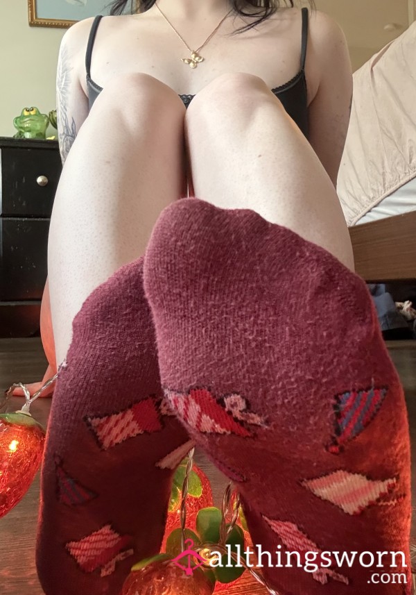 Worn Cozy Party Socks 🎁💕 Soft, Cute & Freshly Worn Just For You