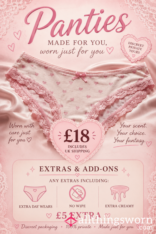 WORN, CREAMY PANTIES FOR SALE